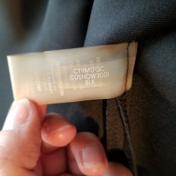 Calvin Klein Sleeveless Dress Black Blouse Size 8 Ruffle Collar Zipper Exposed - Picture 11 of 14